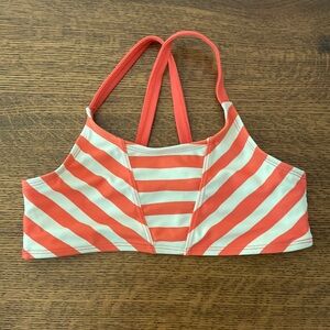 Tea Collection bikini top. Size 7. Pinkish red and cream color.